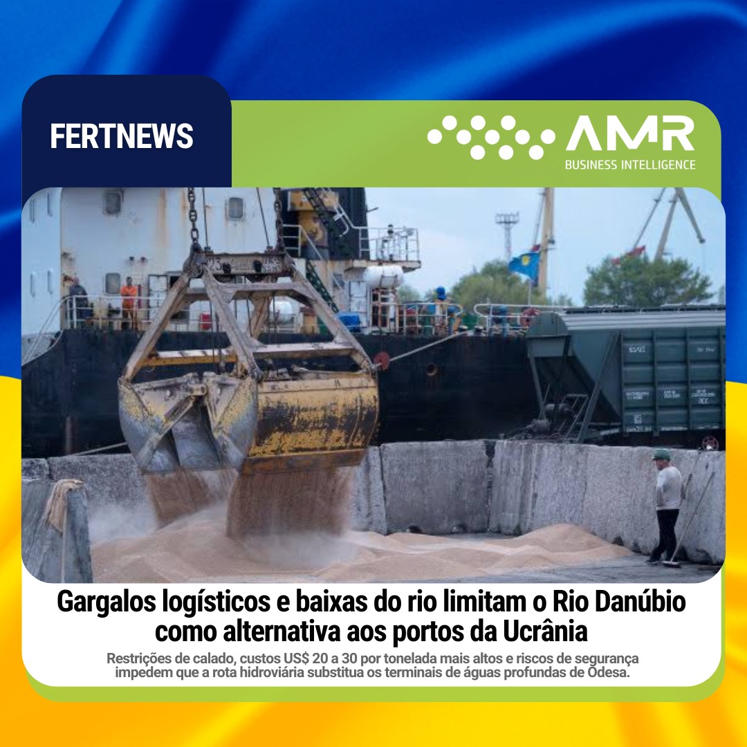 Capa da postagem Gargalos logísticos e baixas do rio limitam o Rio Danúbio como alternativa aos portos da Ucrânia