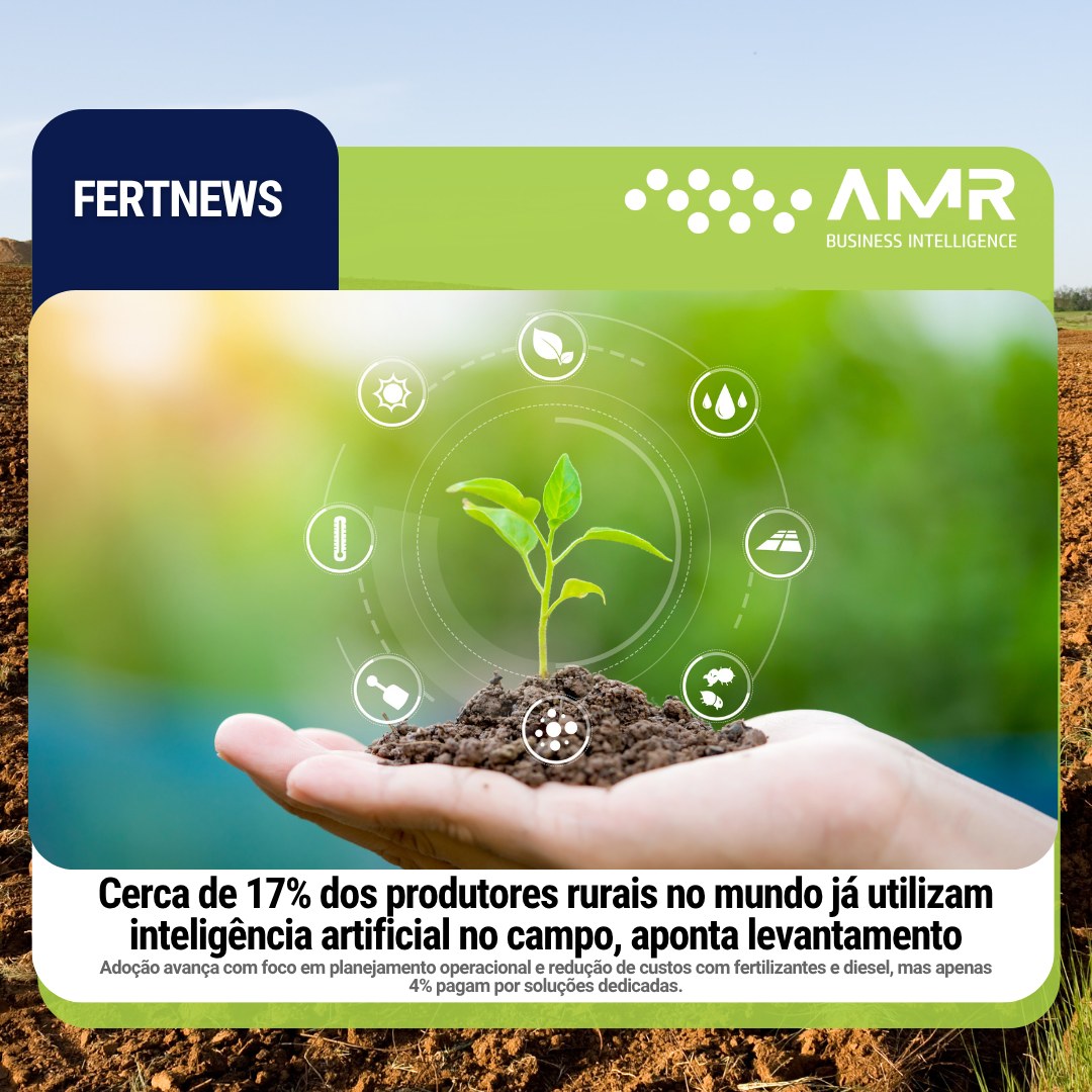Capa da postagem Cerca de 17% dos produtores rurais no mundo já utilizam inteligência artificial no campo, aponta levantamento