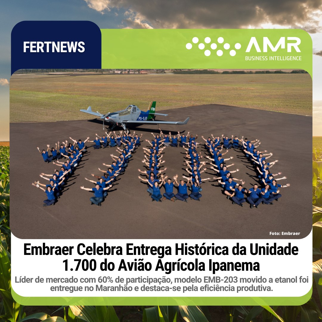 Capa da postagem Embraer Celebra Entrega Histórica da Unidade 1.700 do Avião Agrícola Ipanema