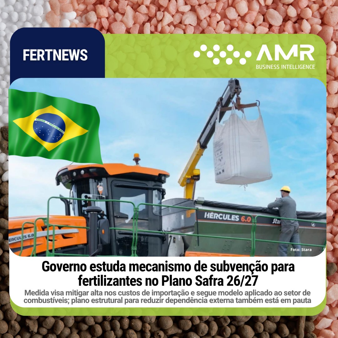 Capa da postagem Governo estuda mecanismo de subvenção para fertilizantes no Plano Safra 26/27
