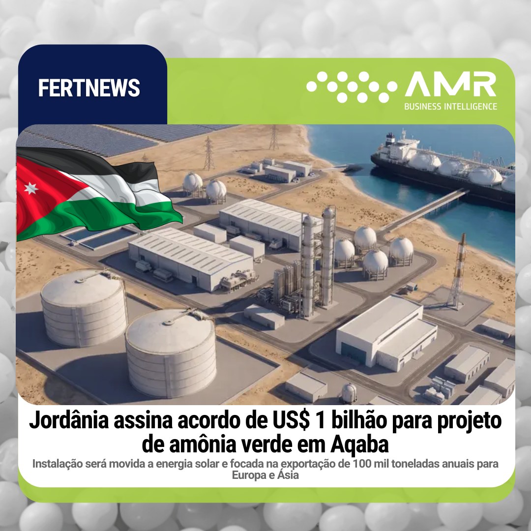 Capa da postagem Jordânia assina acordo de US$ 1 bilhão para projeto de amônia verde em Aqaba