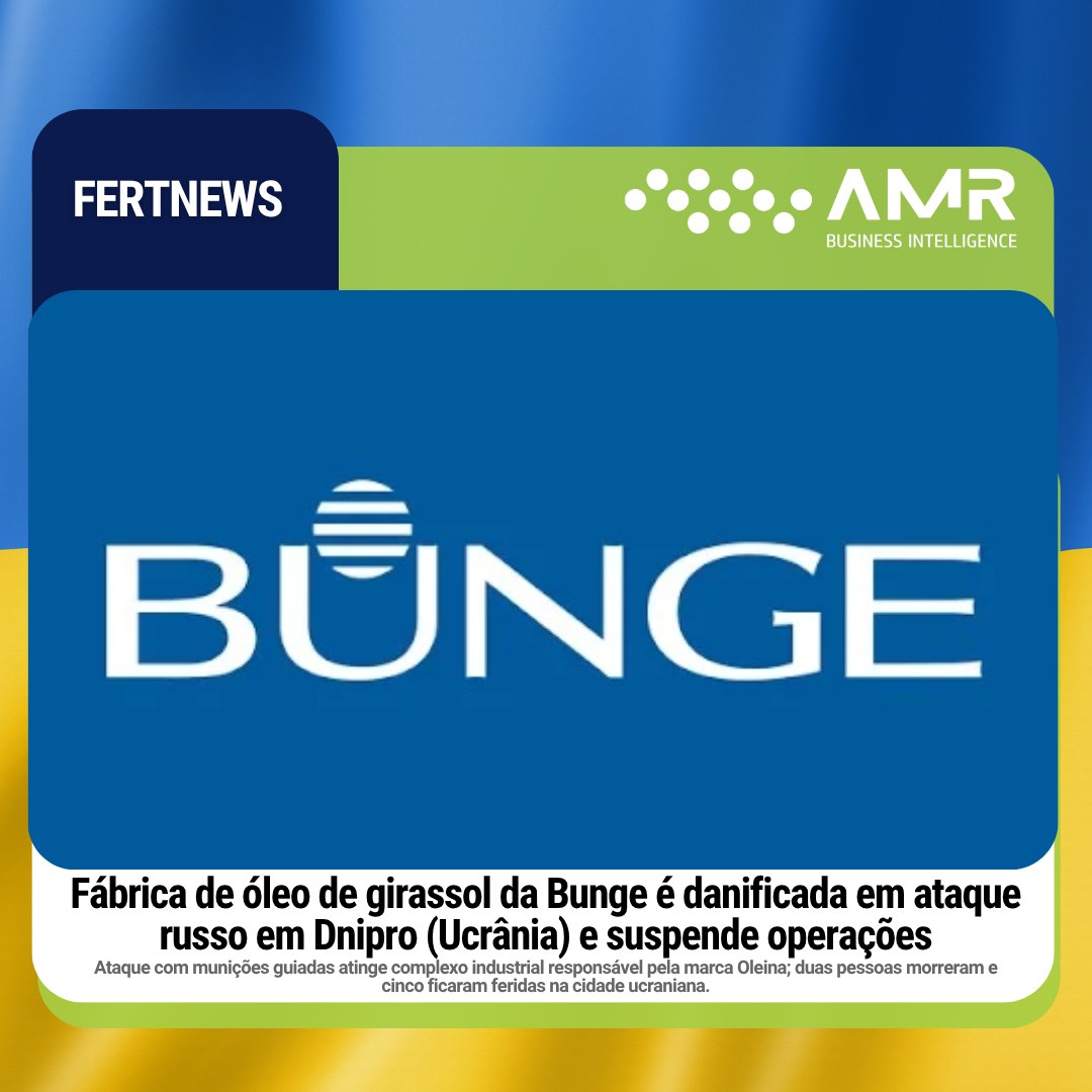 Capa da postagem Fábrica de óleo de girassol da Bunge é danificada em ataque russo em Dnipro (Ucrânia) e suspende operações