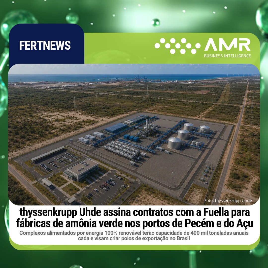 Capa da postagem thyssenkrupp Uhde assina contratos com a Fuella para fábricas de amônia verde nos portos de Pecém e do Açu