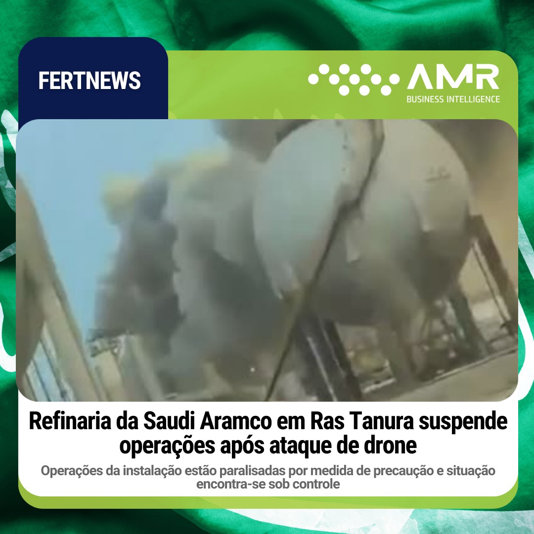 Capa da postagem Refinaria da Saudi Aramco em Ras Tanura suspende operações após ataque de drone