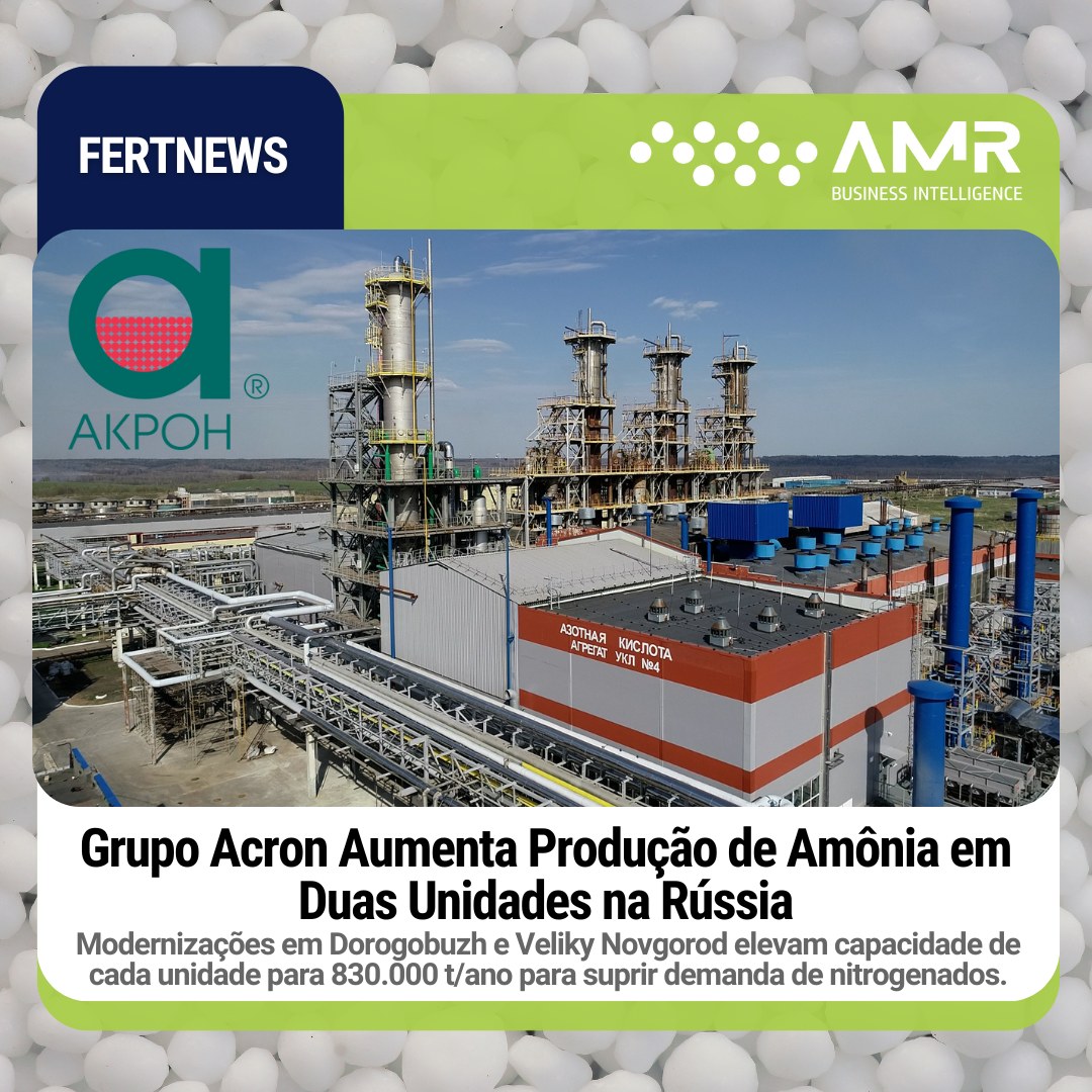 Capa da postagem Grupo Acron Aumenta Produção de Amônia em Duas Unidades na Rússia