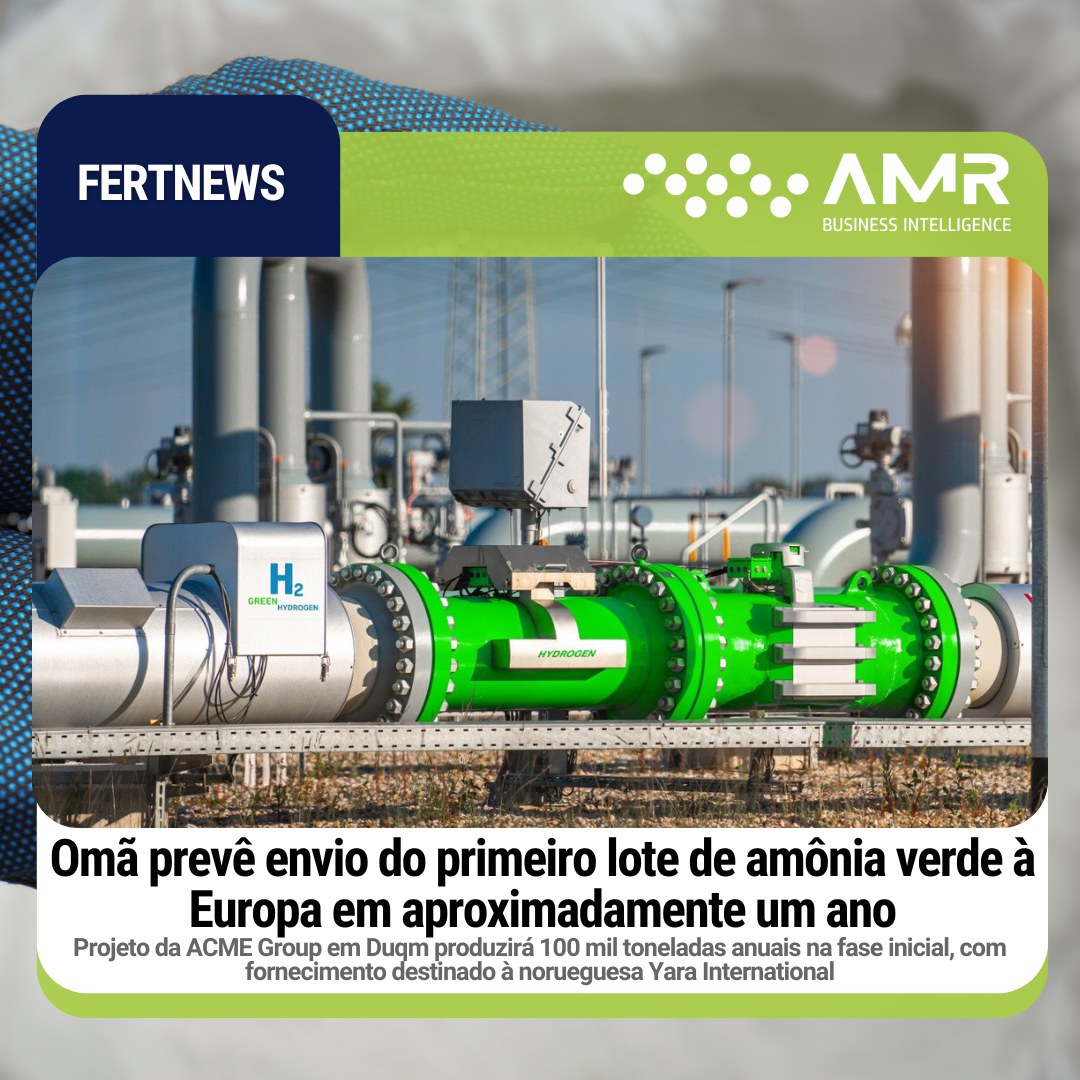 Capa da postagem Omã prevê envio do primeiro lote de amônia verde à Europa em aproximadamente um ano