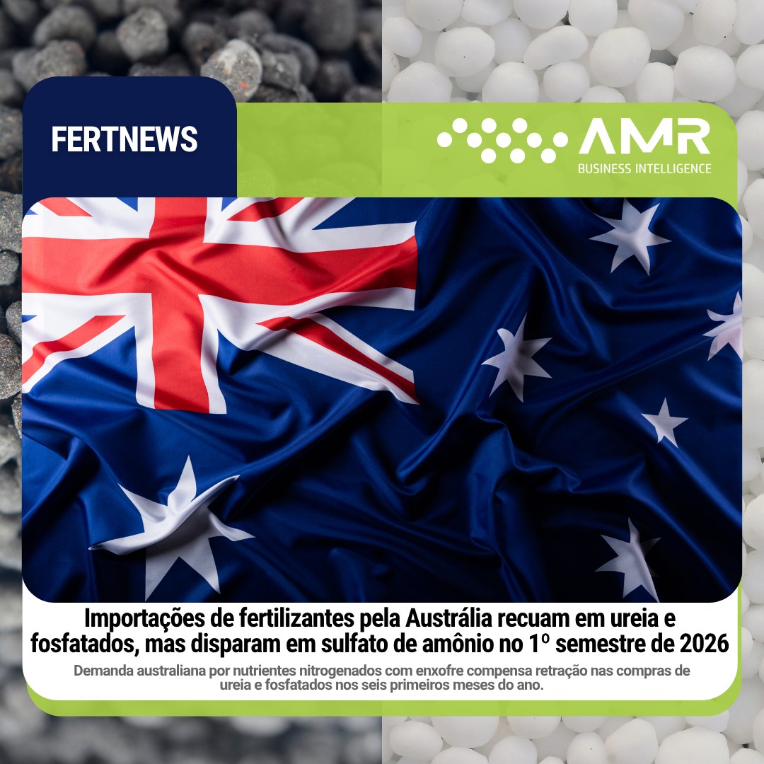 Capa da postagem Importações de fertilizantes pela Austrália recuam em ureia e fosfatados, mas disparam em sulfato de amônio no 1º semestre de 2026