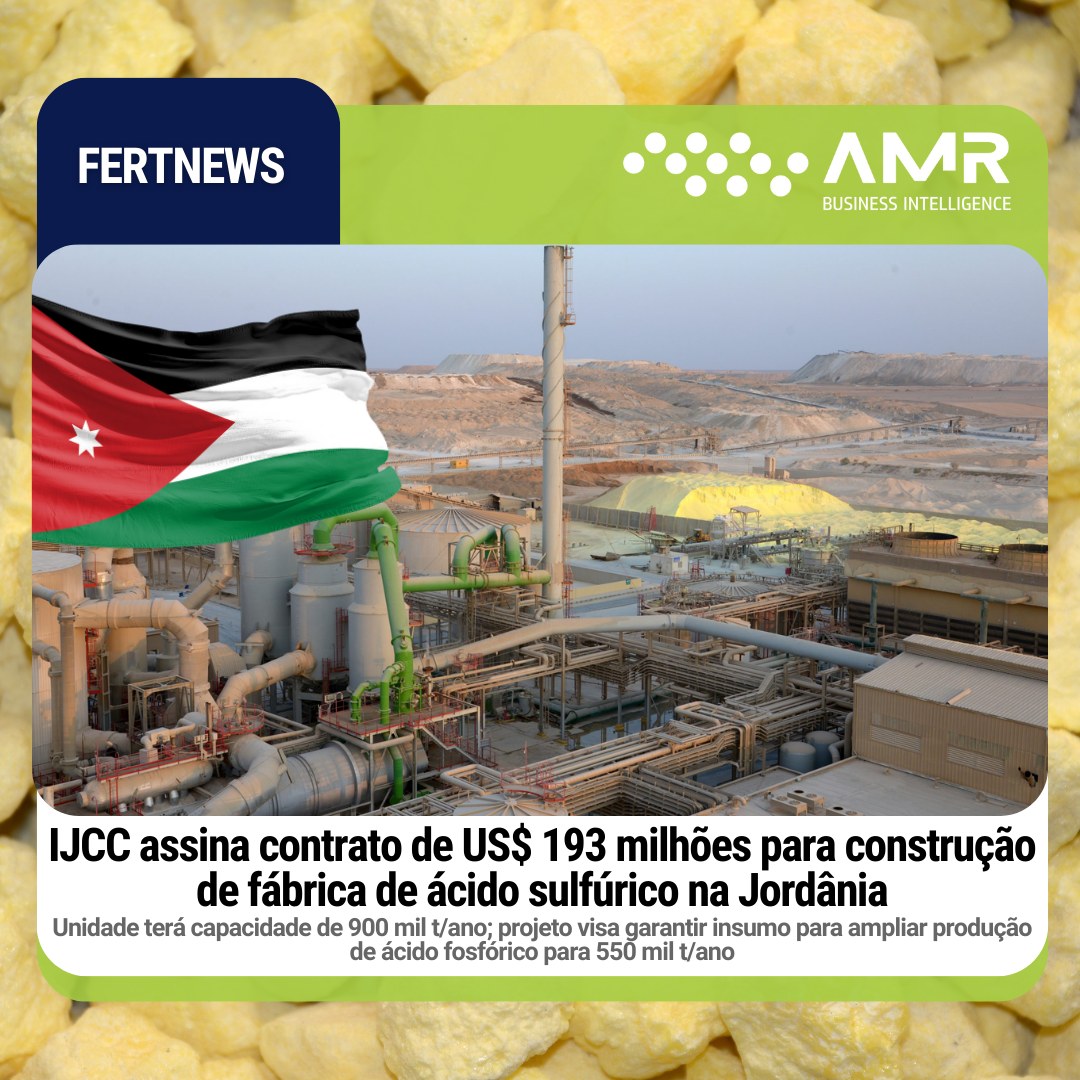 Capa da postagem IJCC assina contrato de US$ 193 milhões para construção de fábrica de ácido sulfúrico na Jordânia
