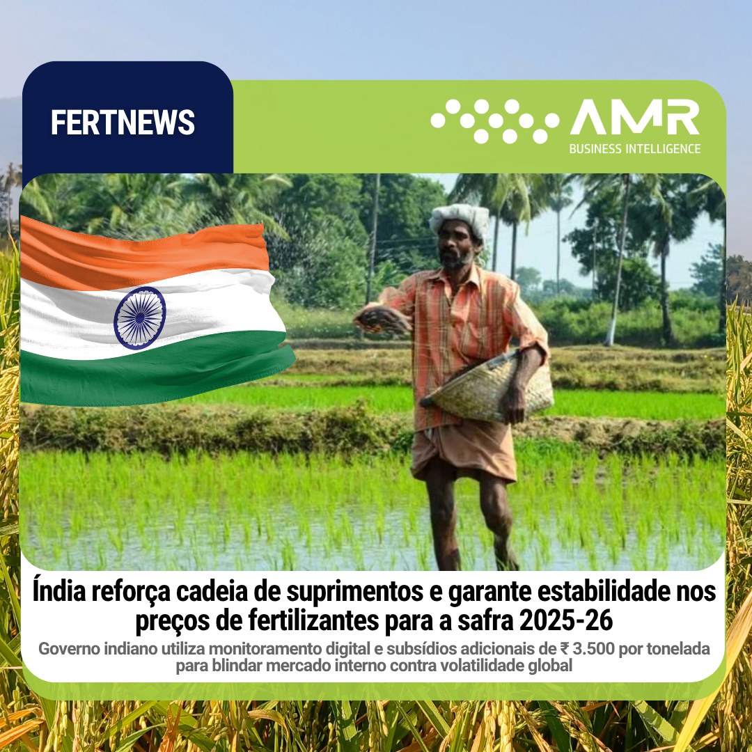 Capa da postagem Índia reforça cadeia de suprimentos e garante estabilidade nos preços de fertilizantes para a safra 2025-26