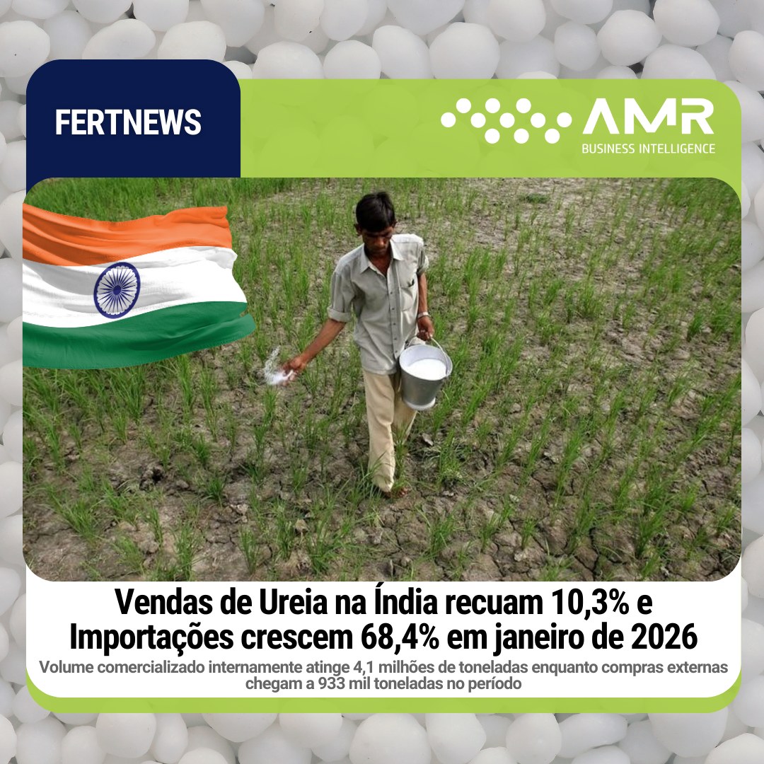 Capa da postagem Vendas de Ureia na Índia recuam 10,3% e Importações crescem 68,4% em janeiro de 2026