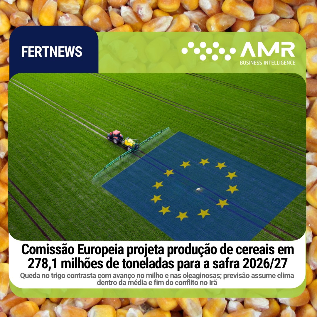 Capa da postagem Comissão Europeia projeta produção de cereais em 278,1 milhões de toneladas para a safra 2026/27