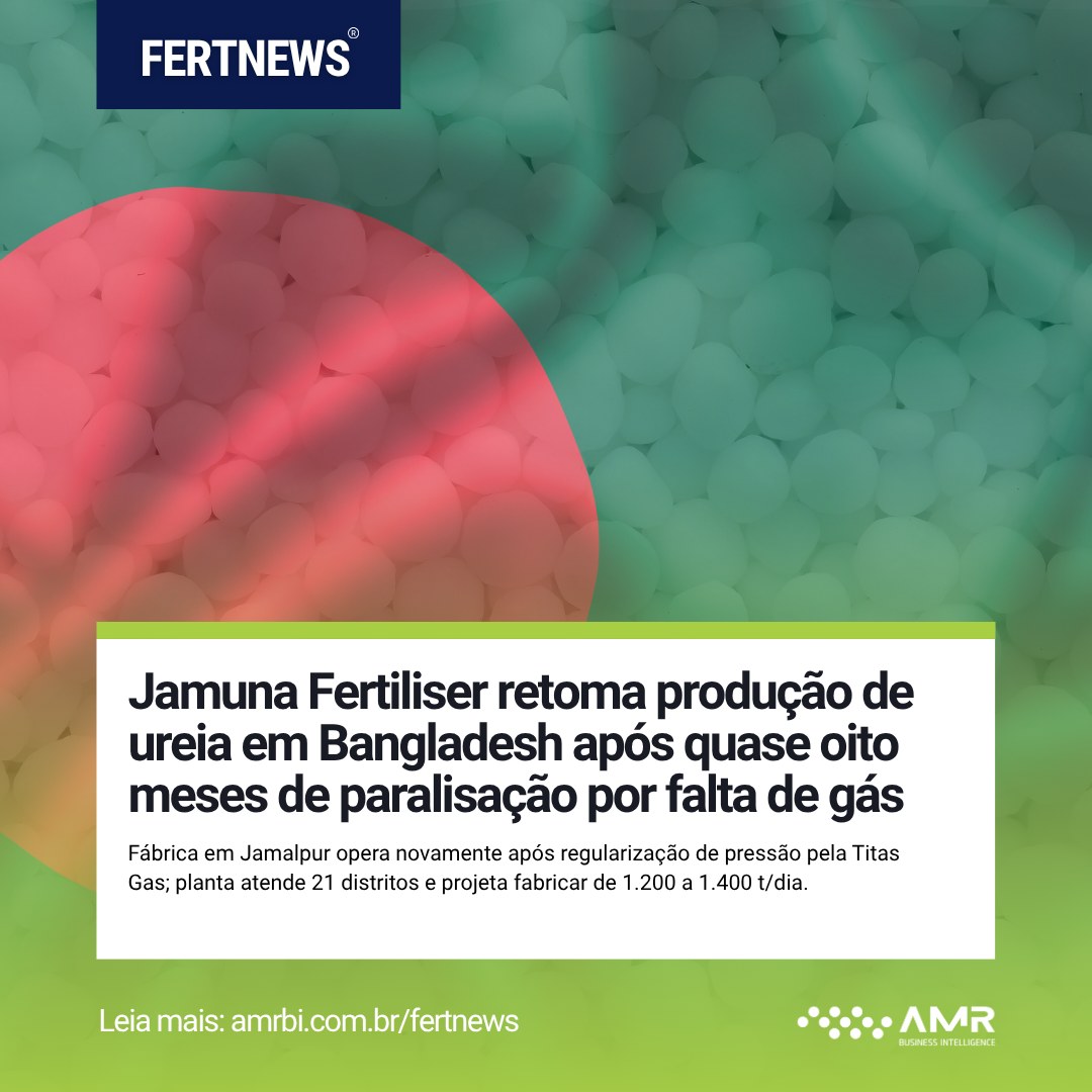 Capa da postagem Jamuna Fertiliser retoma produção de ureia em Bangladesh após quase oito meses de paralisação por falta de gás