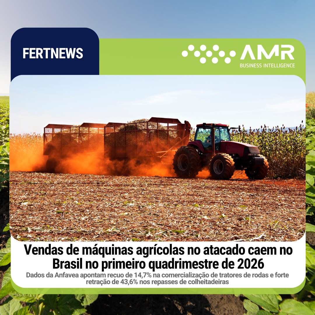 Capa da postagem Vendas de máquinas agrícolas no atacado caem no Brasil no primeiro quadrimestre de 2026