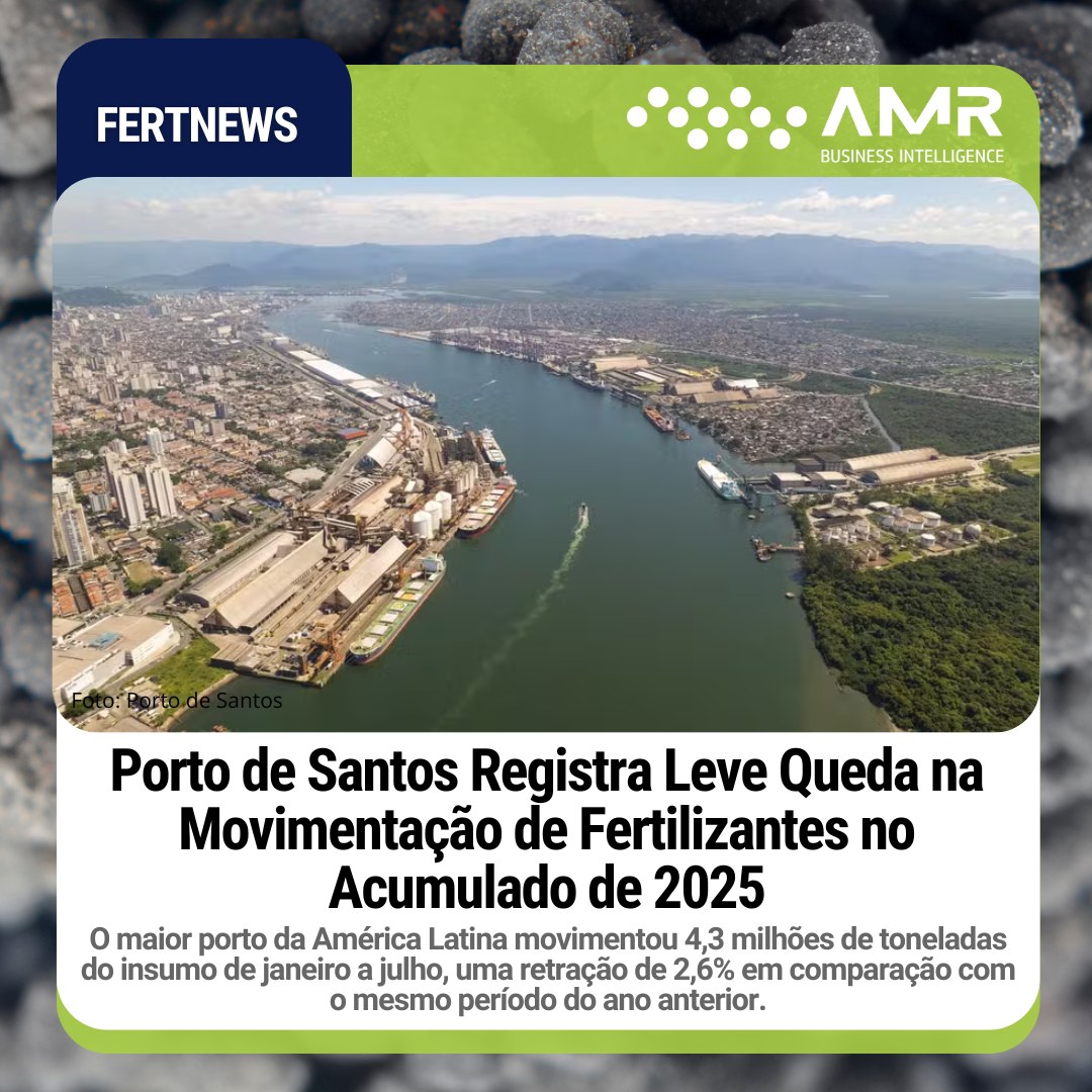 Capa da postagem Porto de Santos Registra Leve Queda na Movimentação de Fertilizantes no Acumulado de 2025