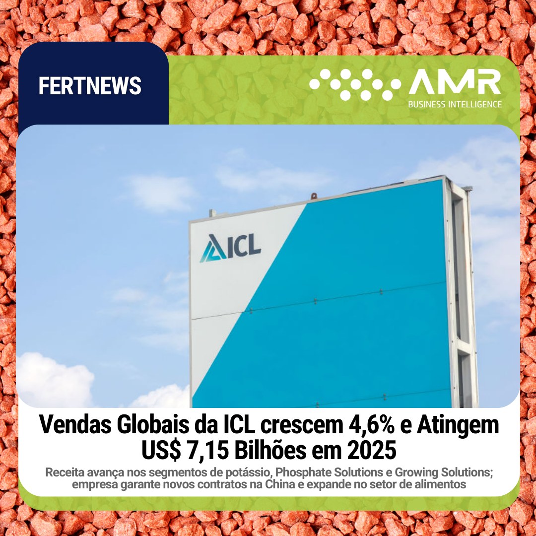 Capa da postagem Vendas Globais da ICL crescem 4,6% e Atingem US$ 7,15 Bilhões em 2025