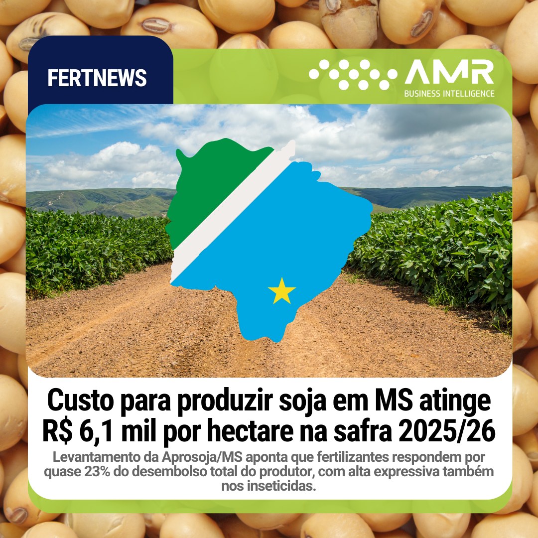 Capa da postagem Custo para produzir soja em MS atinge R$ 6,1 mil por hectare na safra 2025/26