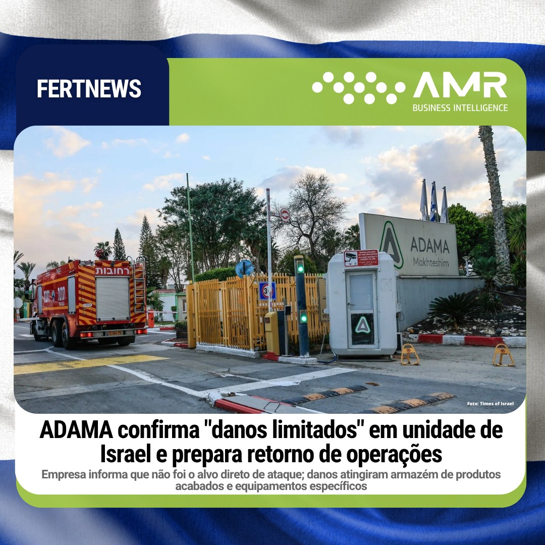 Capa da postagem ADAMA confirma "danos limitados" em unidade de Israel e prepara retorno de operações