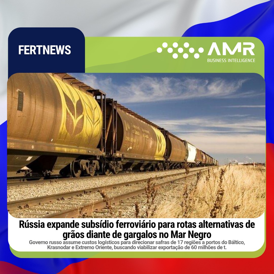 Capa da postagem Rússia expande subsídio ferroviário para rotas alternativas de grãos diante de gargalos no Mar Negro