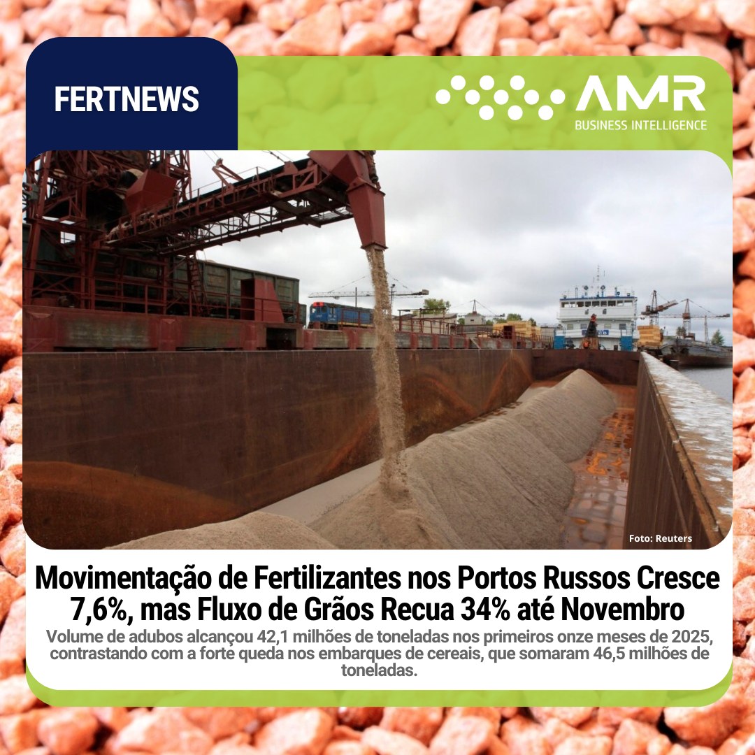 Capa da postagem Movimentação de Fertilizantes nos Portos Russos Cresce 7,6%, mas Fluxo de Grãos Recua 34% até Novembro