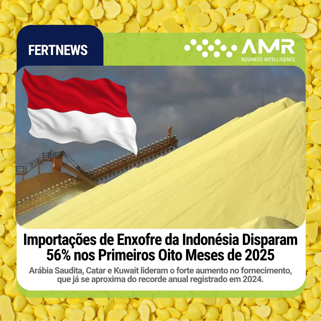 Capa da postagem Importações de Enxofre da Indonésia Disparam 56% nos Primeiros Oito Meses de 2025