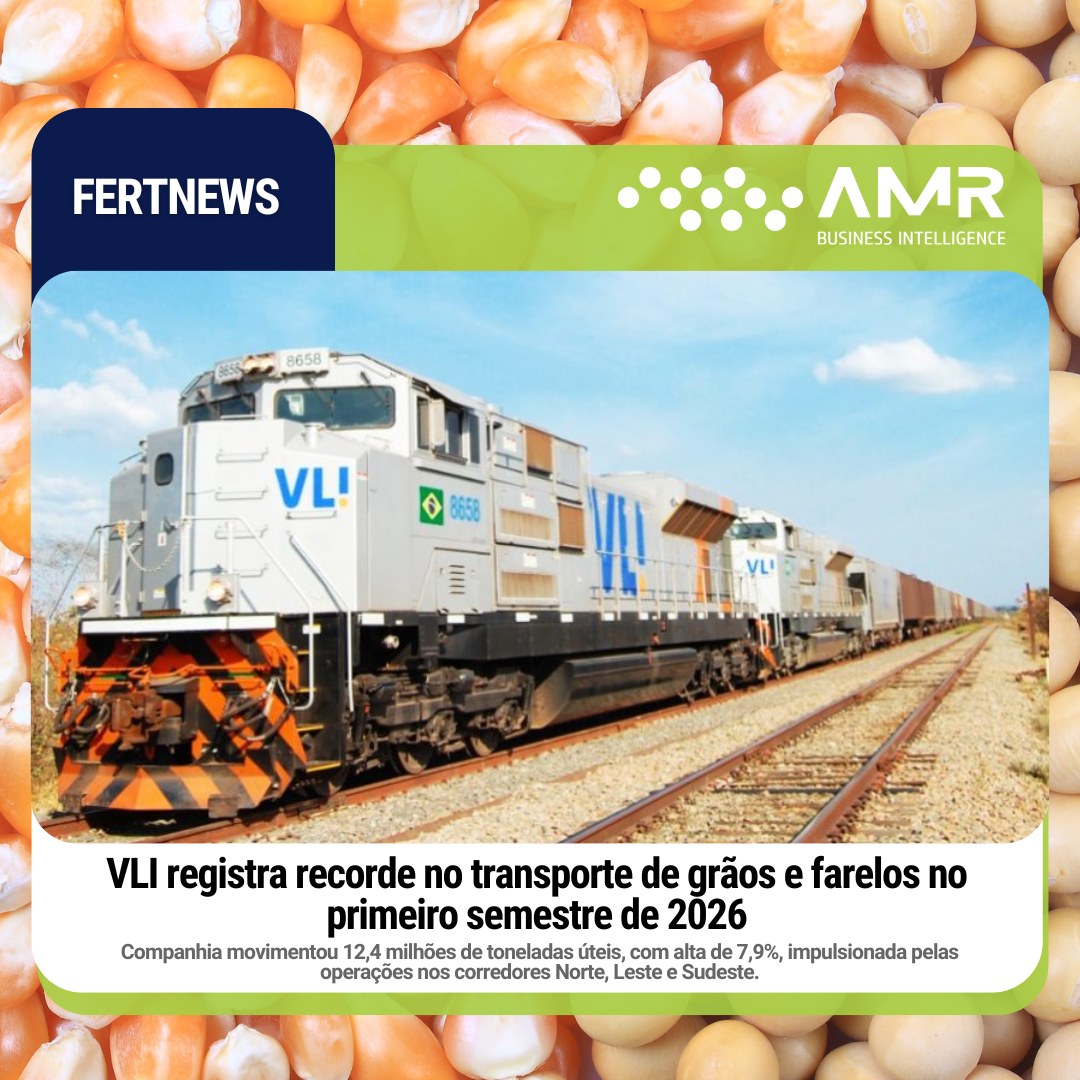 Capa da postagem VLI registra recorde no transporte de grãos e farelos no primeiro semestre de 2026