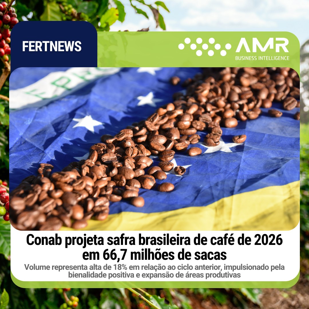 Capa da postagem Conab projeta safra brasileira de café de 2026 em 66,7 milhões de sacas