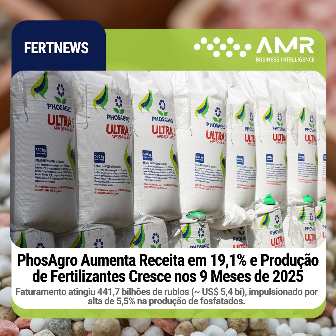 Capa da postagem PhosAgro Aumenta Receita em 19,1% e Produção de Fertilizantes Cresce nos 9 Meses de 2025