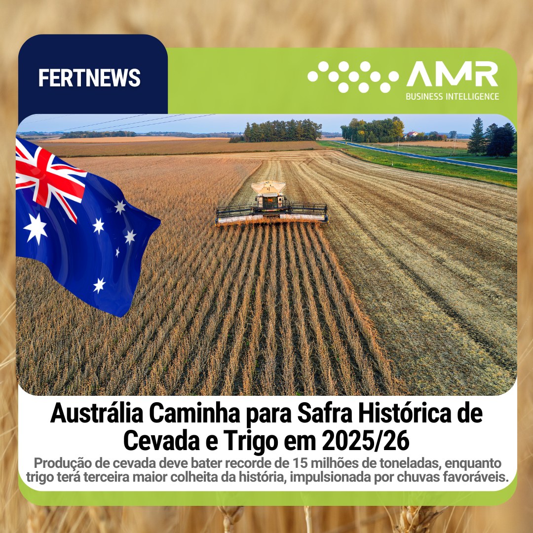 Capa da postagem Austrália Caminha para Safra Histórica de Cevada e Trigo em 2025/26