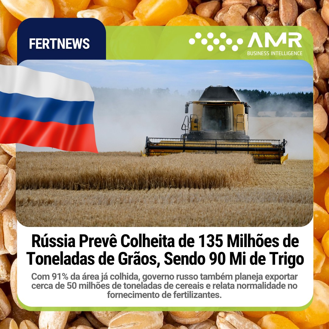 Capa da postagem Rússia Prevê Colheita de 135 Milhões de Toneladas de Grãos, Sendo 90 Mi de Trigo