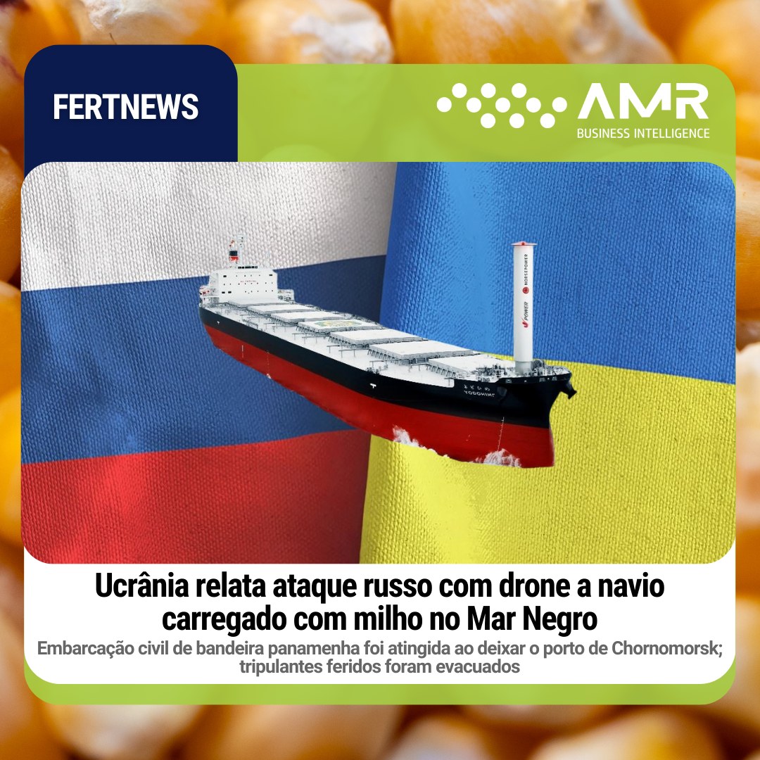 Capa da postagem Ucrânia relata ataque russo com drone a navio carregado com milho no Mar Negro