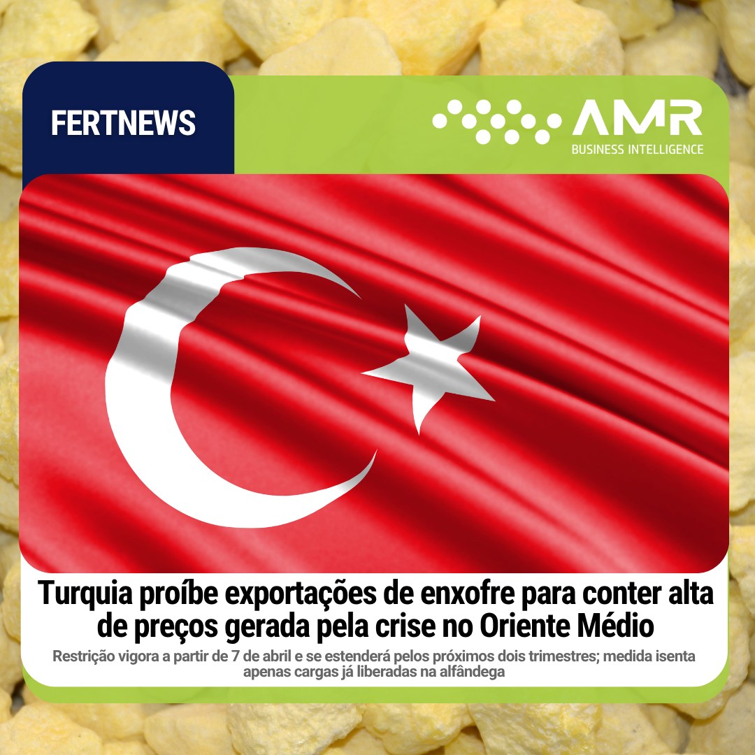 Capa da postagem Turquia proíbe exportações de enxofre para conter alta de preços gerada pela crise no Oriente Médio