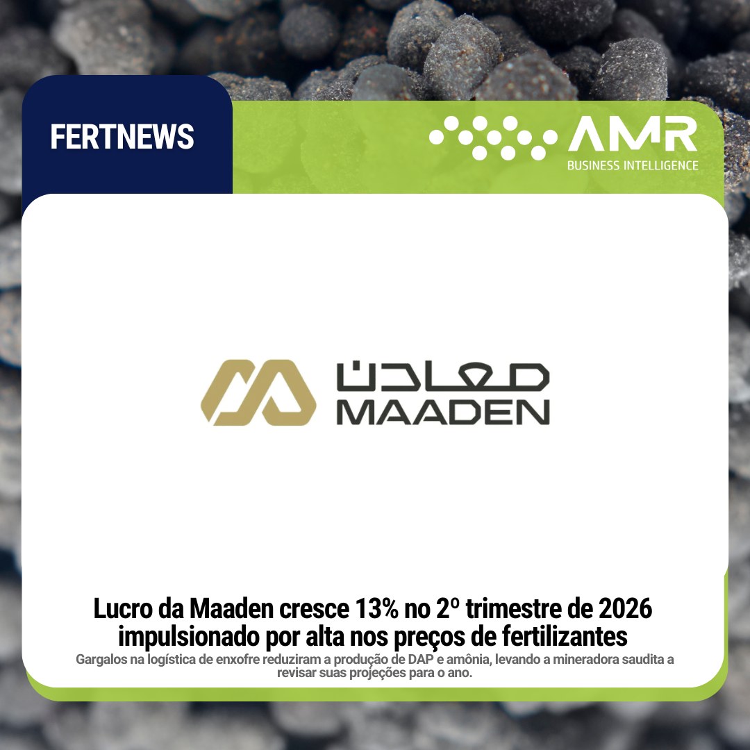Capa da postagem Lucro da Maaden cresce 13% no 2º trimestre de 2026 impulsionado por alta nos preços de fertilizantes