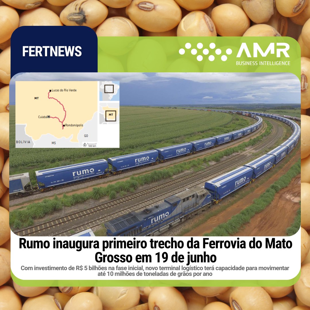 Capa da postagem Rumo inaugura primeiro trecho da Ferrovia do Mato Grosso em 19 de junho