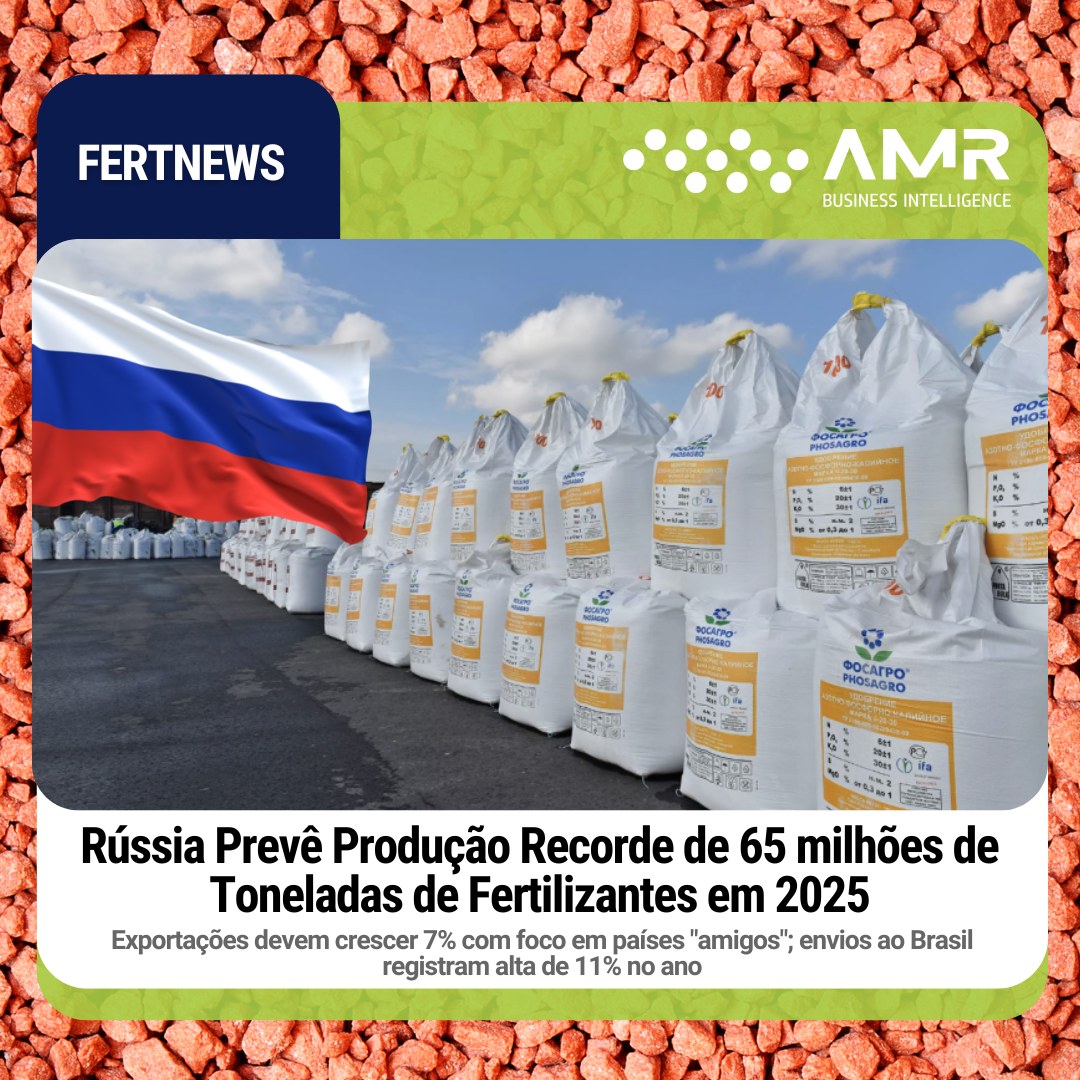 Capa da postagem Rússia Prevê Produção Recorde de 65 milhões de Toneladas de Fertilizantes em 2025