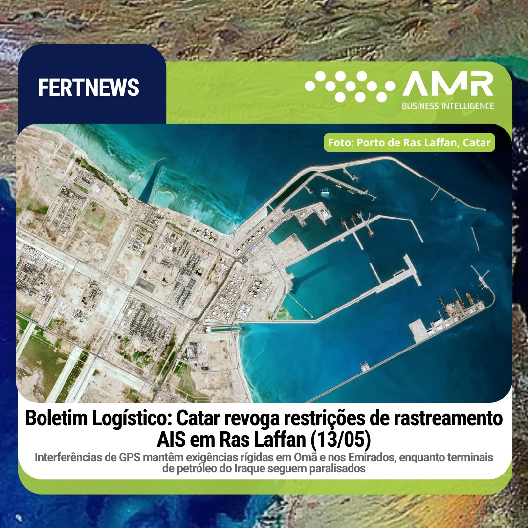 Capa da postagem Boletim Logístico: Catar revoga restrições de rastreamento AIS em Ras Laffan (13/05)