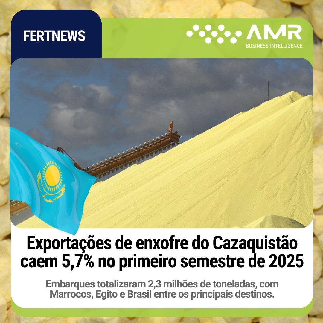 Capa da postagem Exportações de enxofre do Cazaquistão caem 5,7% no primeiro semestre de 2025