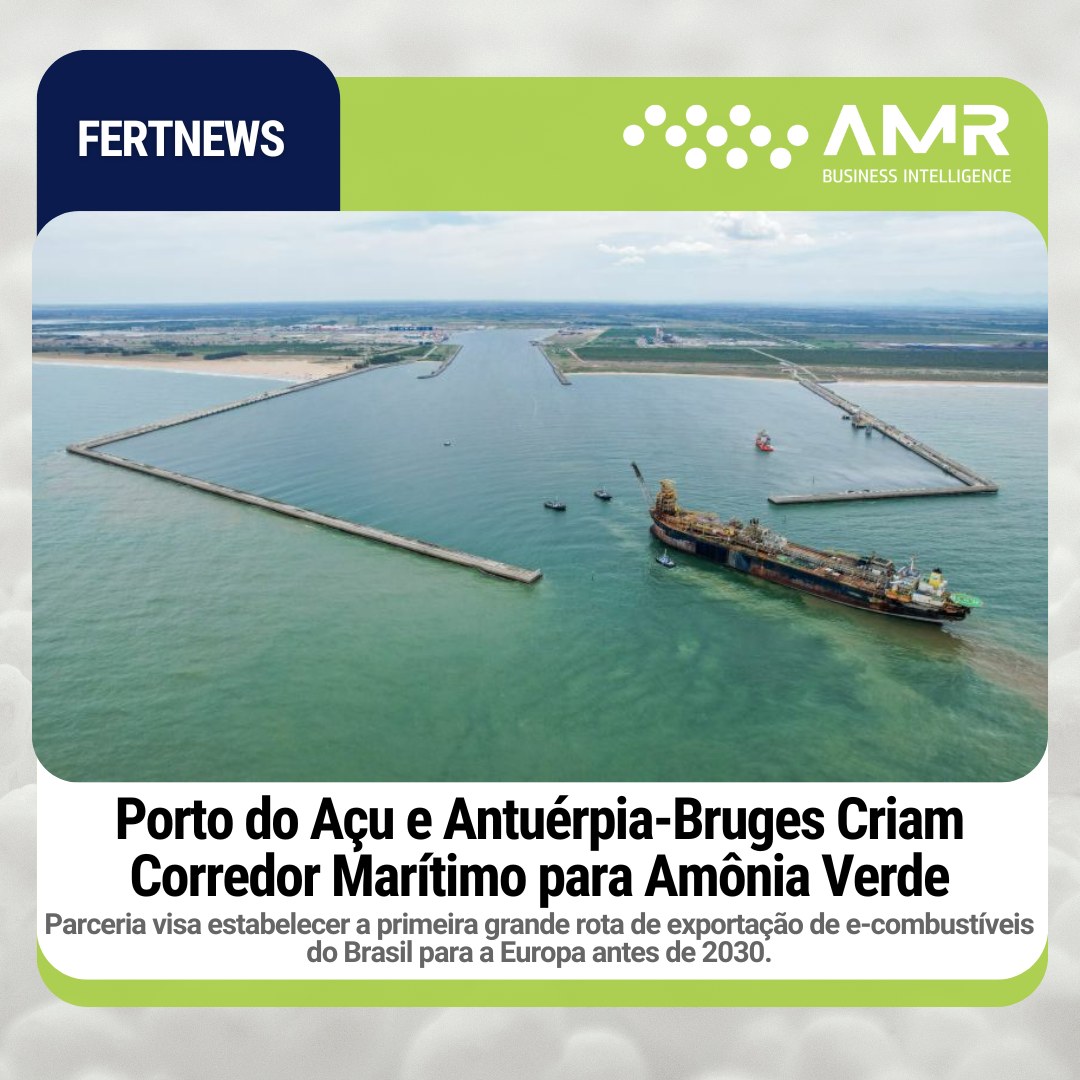 Capa da postagem Porto do Açu e Antuérpia-Bruges Criam Corredor Marítimo para Amônia Verde