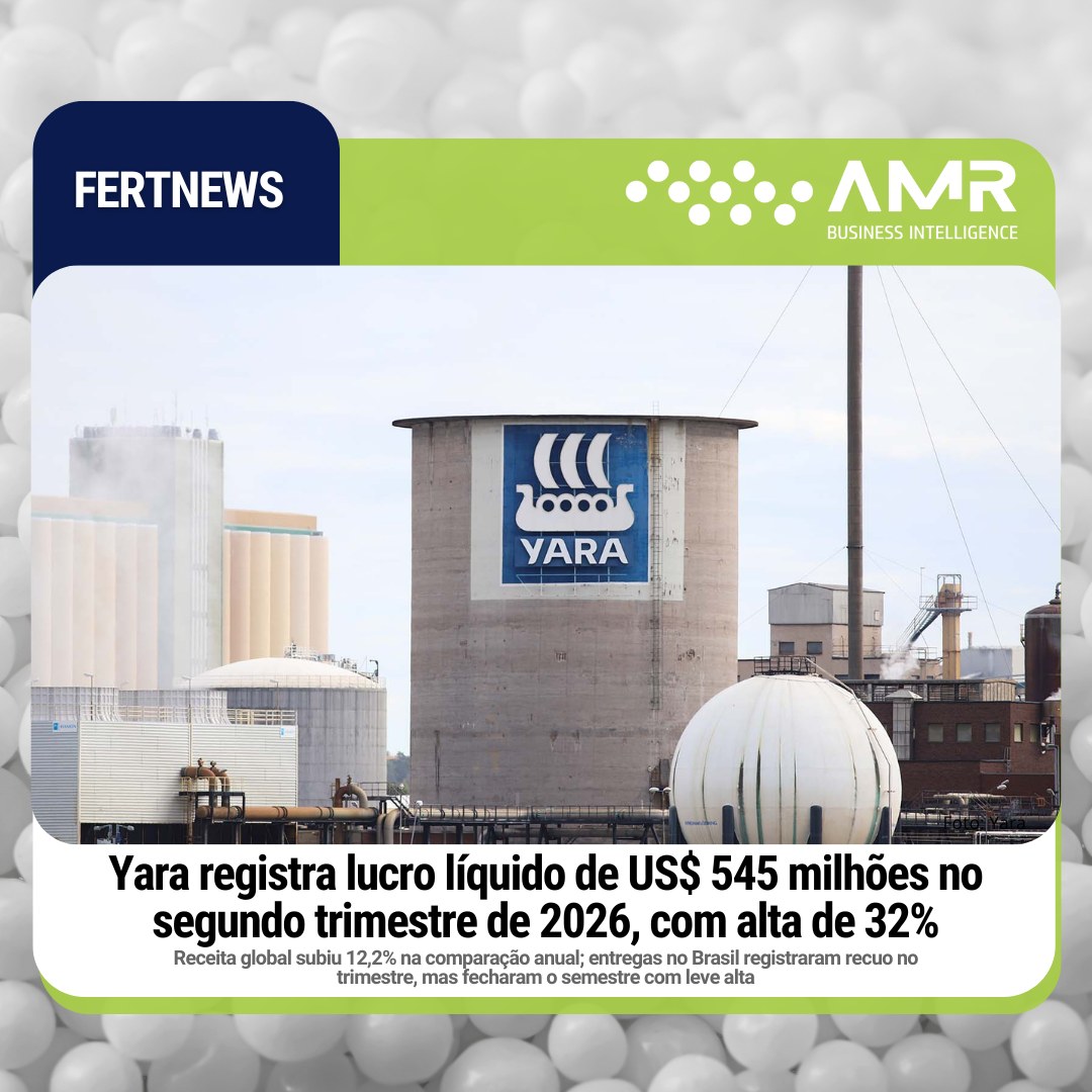 Capa da postagem Yara registra lucro líquido de US$ 545 milhões no segundo trimestre de 2026, com alta de 32%
