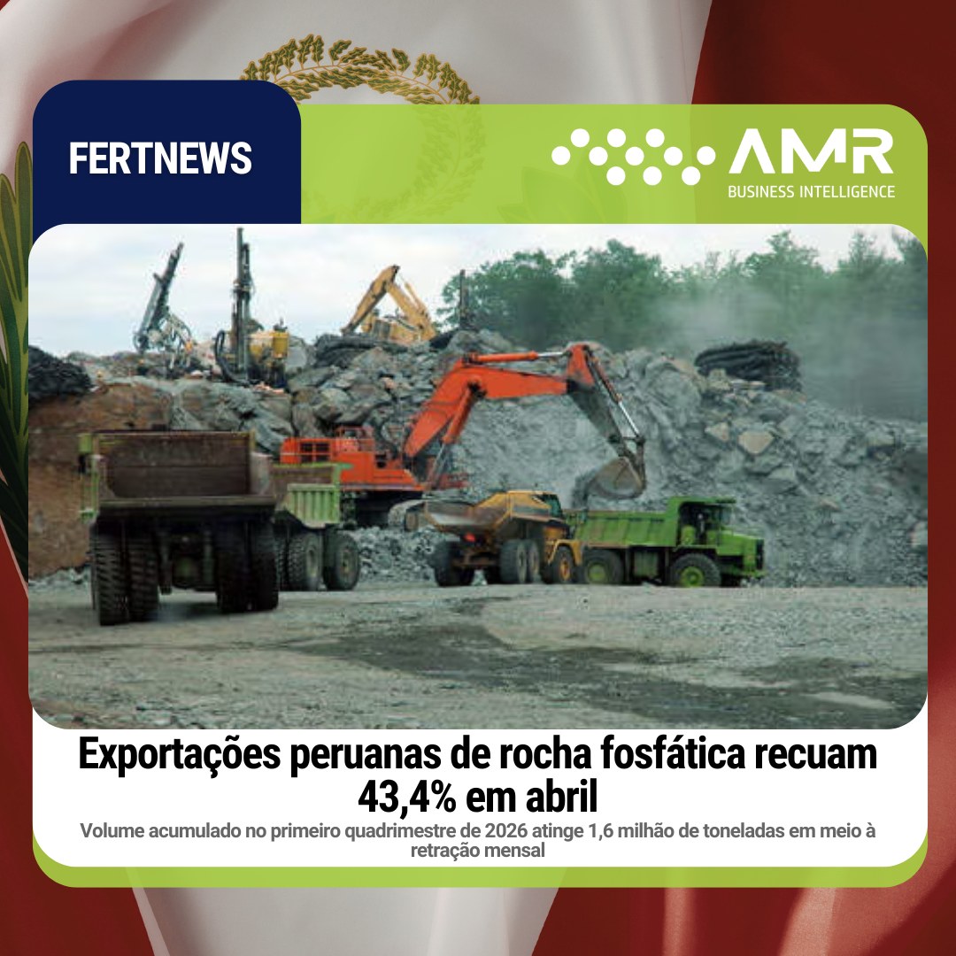 Capa da postagem Exportações peruanas de rocha fosfática recuam 43,4% em abril