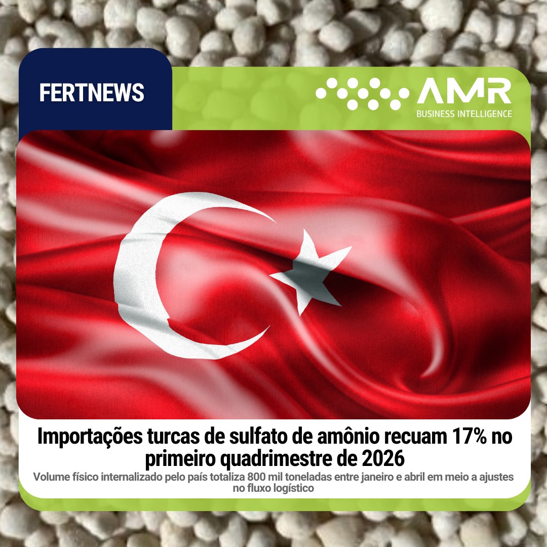 Capa da postagem Importações turcas de sulfato de amônio recuam 17% no primeiro quadrimestre de 2026