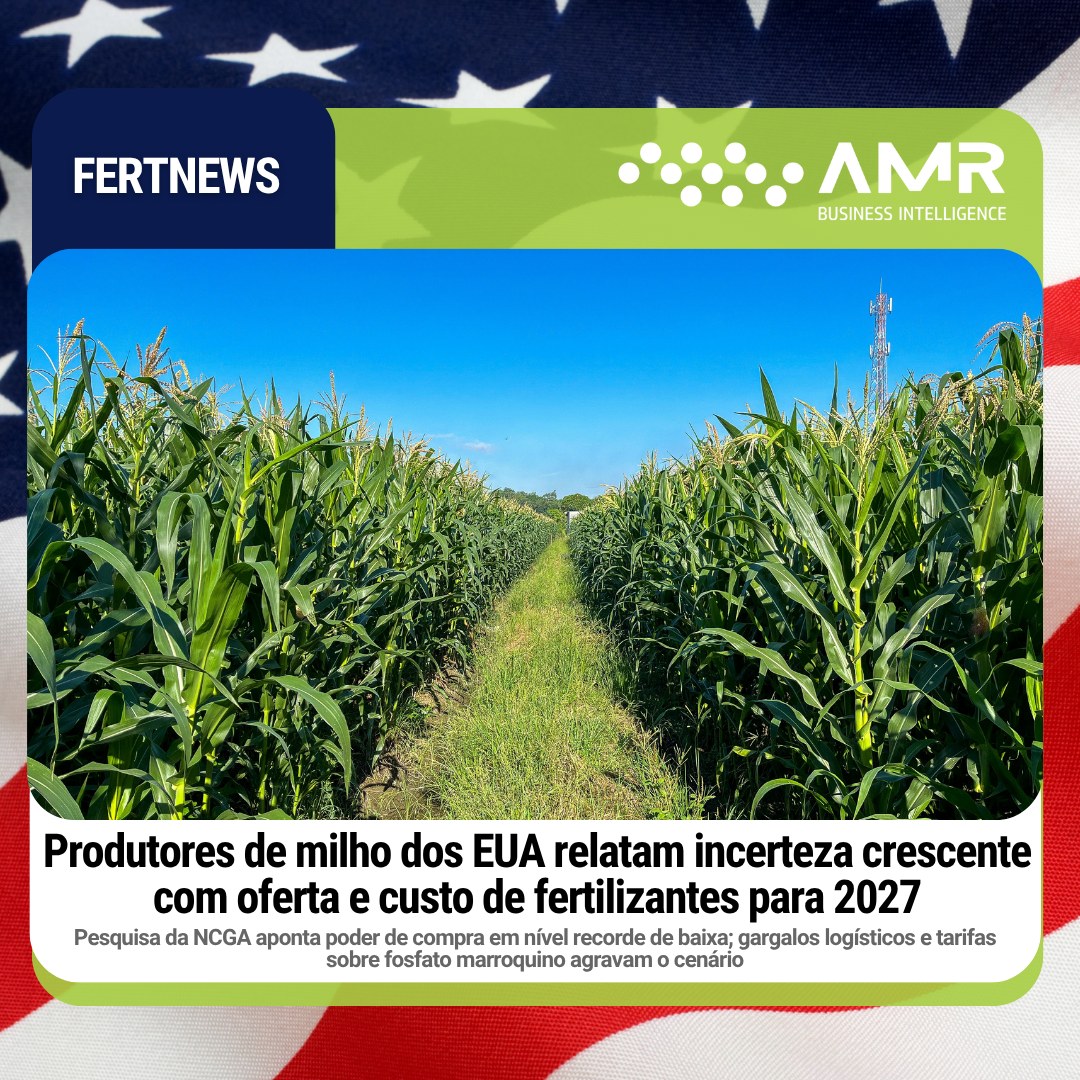 Capa da postagem Produtores de milho dos EUA relatam incerteza crescente com oferta e custo de fertilizantes para 2027