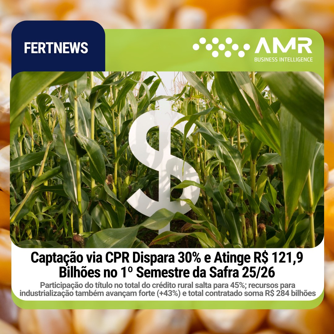 Capa da postagem Captação via CPR Dispara 30% e Atinge R$ 121,9 Bilhões no 1º Semestre da Safra 25/26