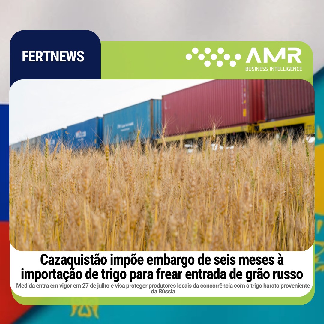 Capa da postagem Cazaquistão impõe embargo de seis meses à importação de trigo para frear entrada de grão russo