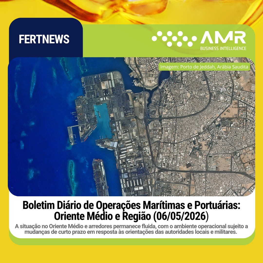 Capa da postagem Boletim Diário de Operações Marítimas e Portuárias: Oriente Médio e Região (06/05/2026)