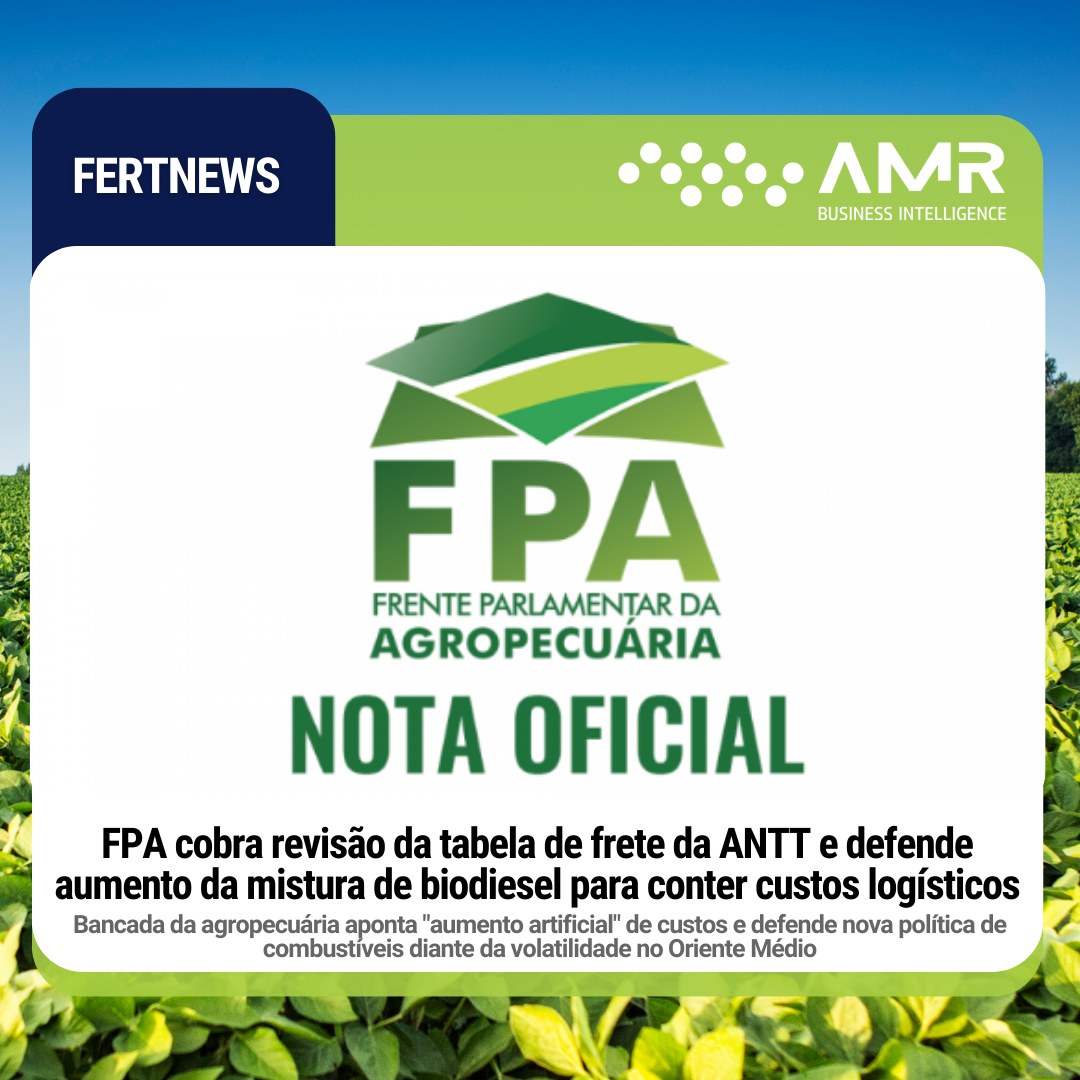 Capa da postagem FPA cobra revisão da tabela de frete da ANTT e defende aumento da mistura de biodiesel para conter custos logísticos