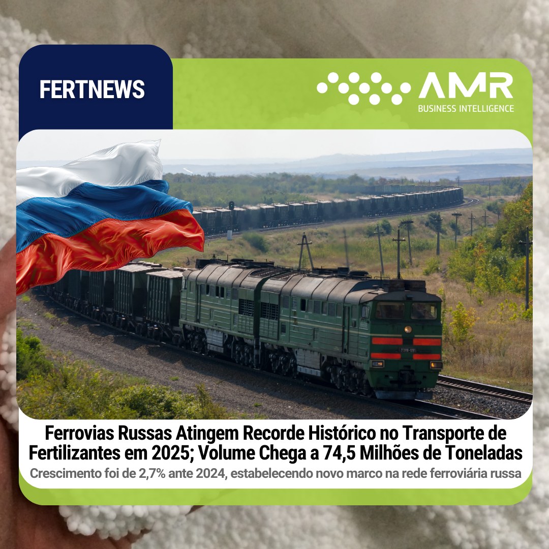Capa da postagem Ferrovias Russas Atingem Recorde Histórico no Transporte de Fertilizantes em 2025; Volume Chega a 74,5 Milhões de Toneladas