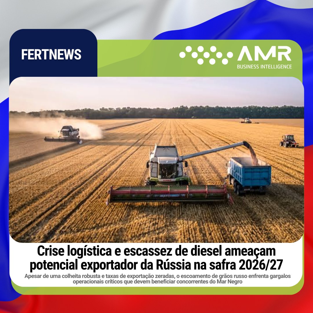 Capa da postagem Crise logística e escassez de diesel ameaçam potencial exportador da Rússia na safra 2026/27