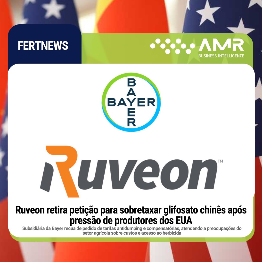 Capa da postagem Ruveon retira petição para sobretaxar glifosato chinês após pressão de produtores dos EUA