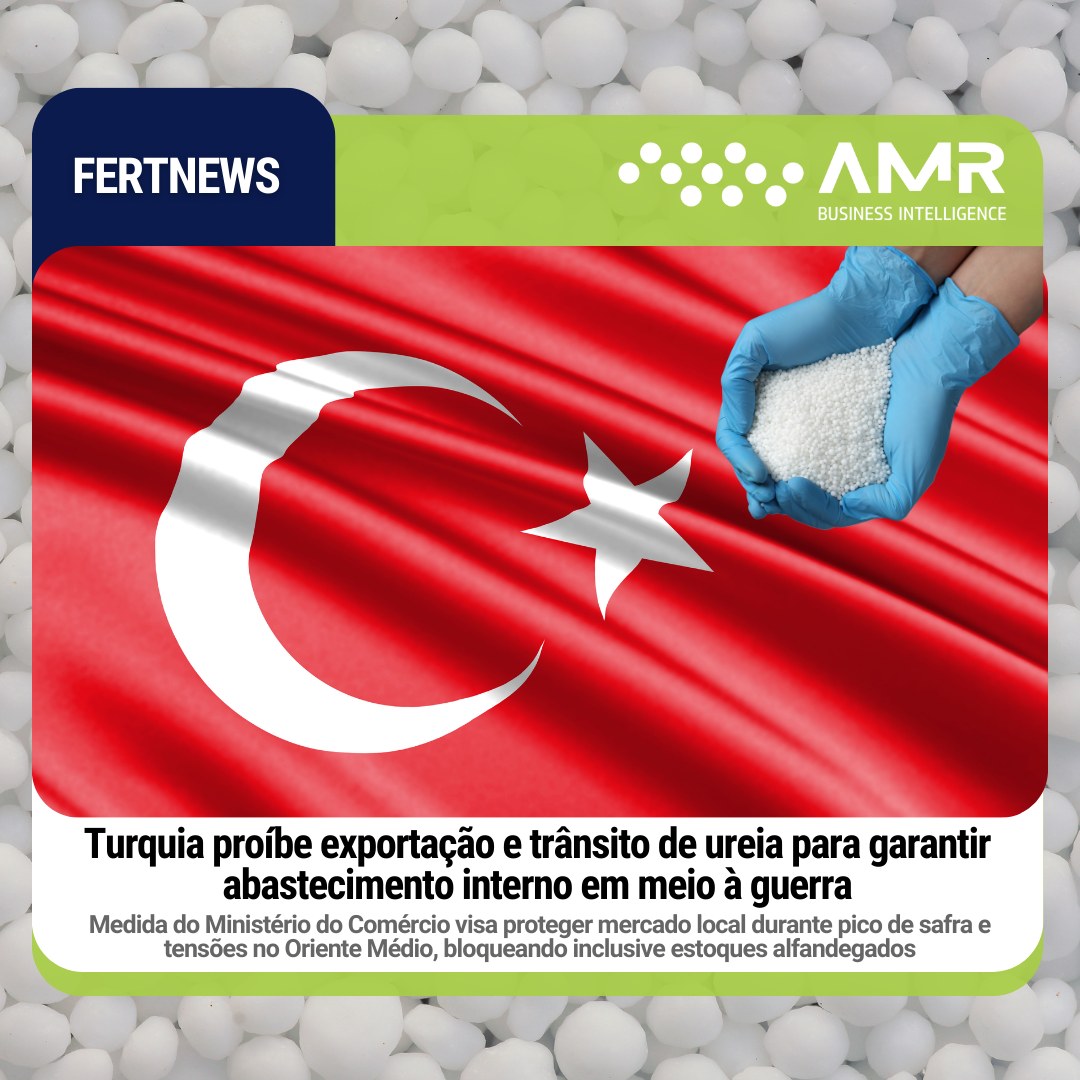 Capa da postagem Turquia proíbe exportação e trânsito de ureia para garantir abastecimento interno em meio à guerra