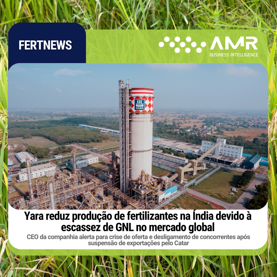 Capa da postagem Yara reduz produção de fertilizantes na Índia devido à escassez de GNL no mercado global